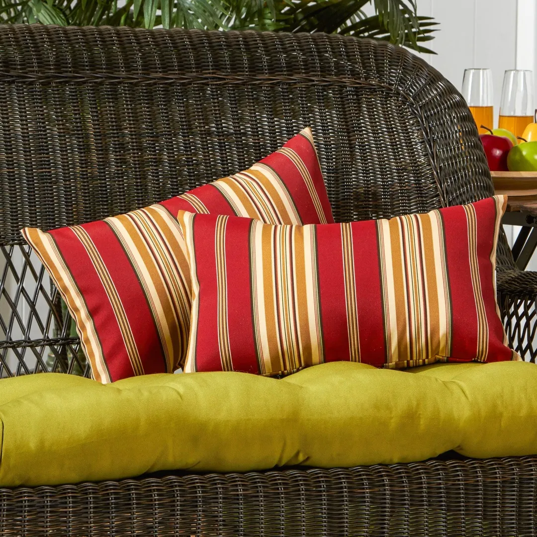 Roma Stripe 19 x 12 in. Outdoor Rectangle Accent Pillow, Set of 2, photo 2 of 4