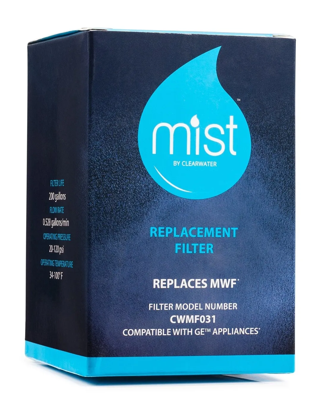 Mist GE MWF Water Filter Replacement. Compatible Models for GE: MWF, MWFP, MWFA, MWFAP, MWFINT, GWF, GWFA, HWF, HWFA, HDX FMG-1, Smart Water, WFC1201, GSE25GSHECSS, 197D6321P006 - Mist, photo 3 of 4