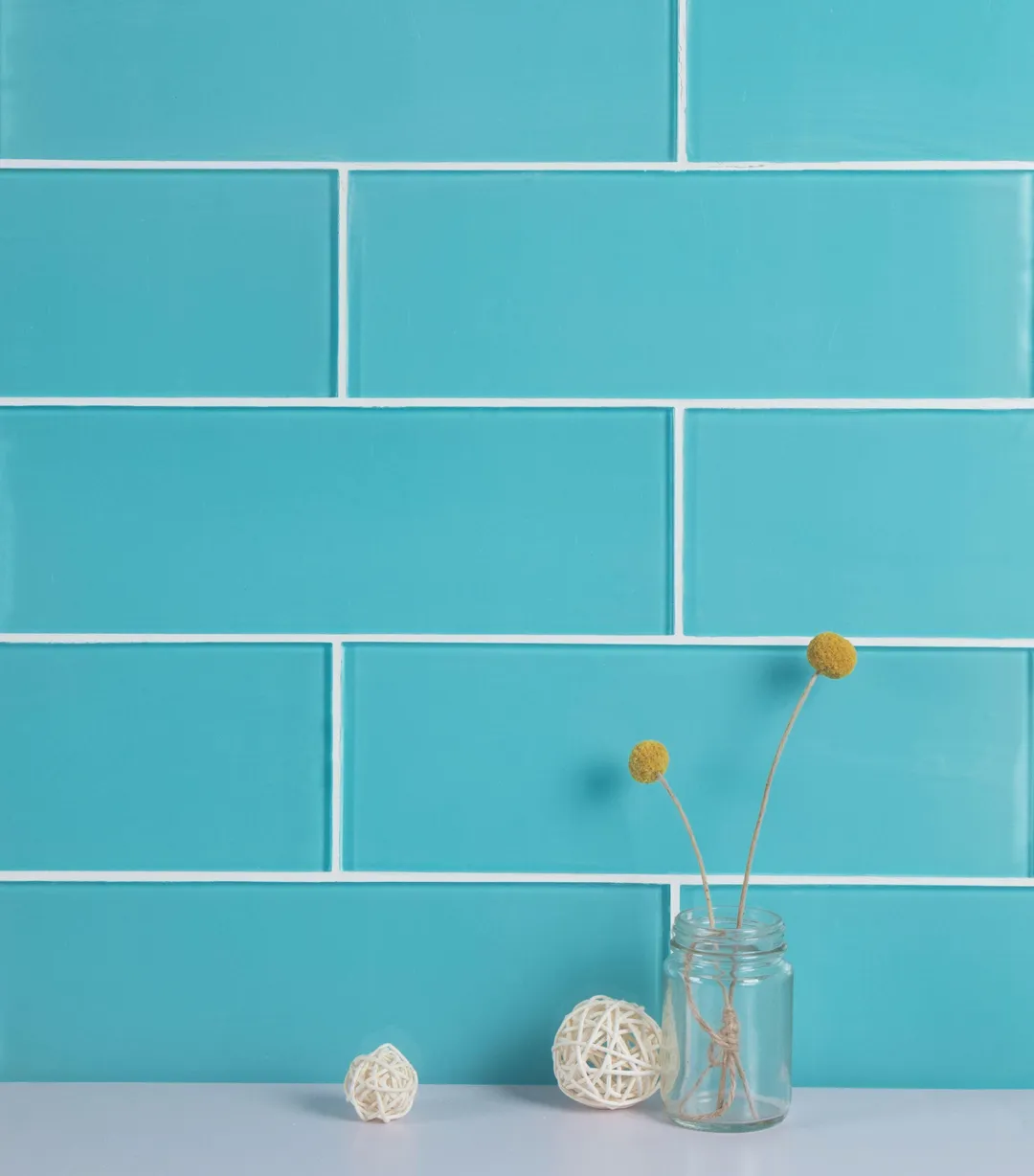 WS Tiles - Premium Aqua Blue 4 in. x 12 in. Individual Glass Subway Wall Tile (5 sq. ft / Case), photo 5 of 5