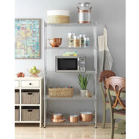 Silver Metal Shelving Unit