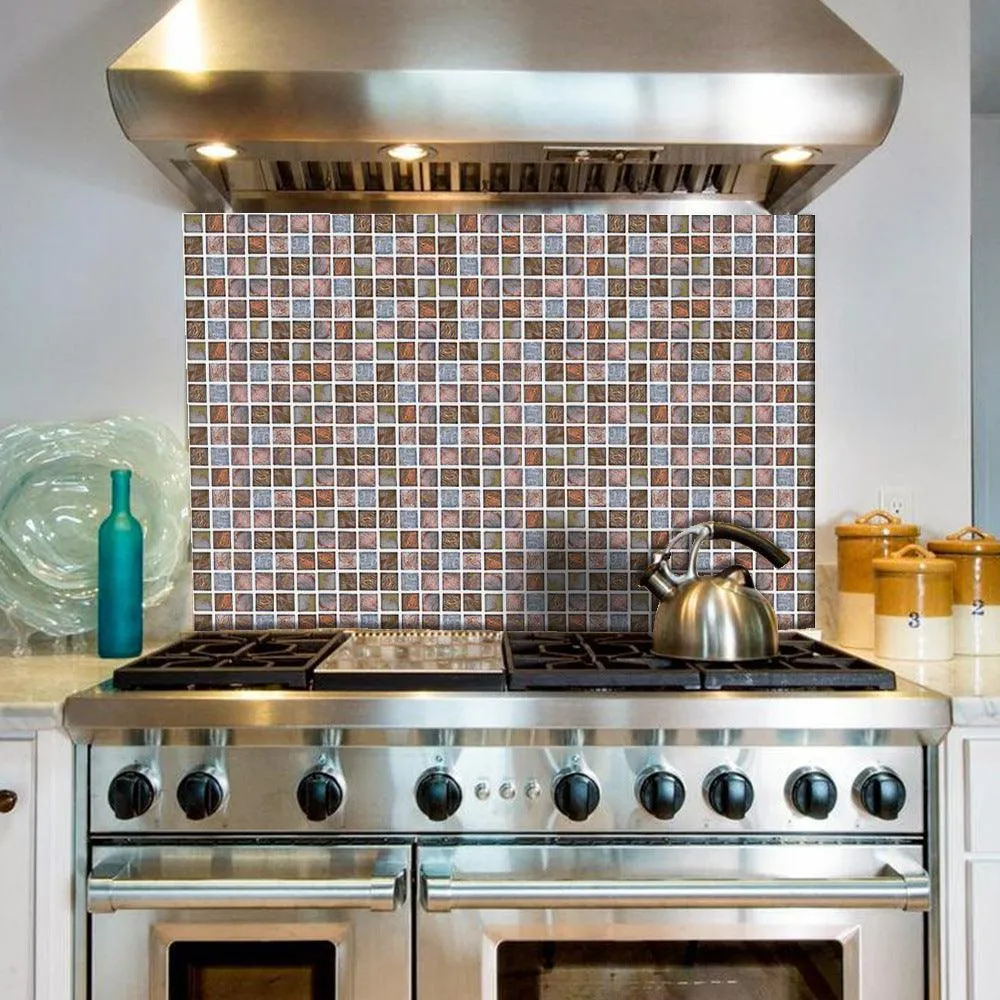 UKAP 10x10cm Moroccan Mosaic Style Wall Tile Sticker Backsplash Peel & Stick Kitchen Bathroom Tile Decal 18/54/90/180 PCS, photo 9 of 9