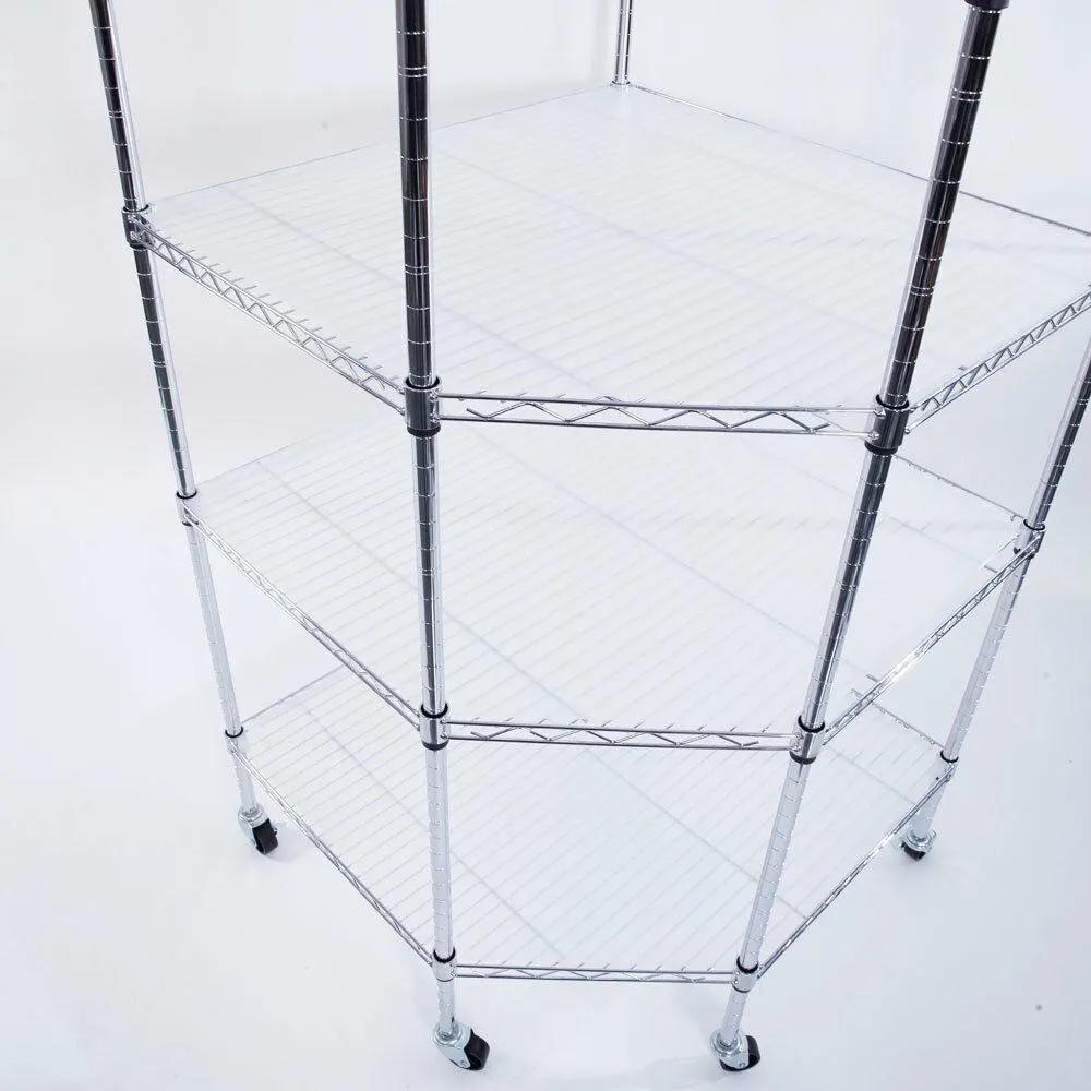 Zimtown 6 Tire Heavy Duty Wire Steel Corner Shelf Garage Storage Rack, photo 4 of 5