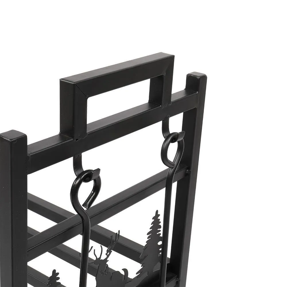 Winado Pipe Metal Steel Firewood Storage Rack Holder For Indoor & Outdoor, photo 4 of 7