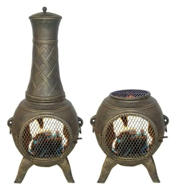 Deeco Consumer Products DM-6035J-AA Western Basket Weave Jr.  Aluminum Chiminea, photo 2 of 2