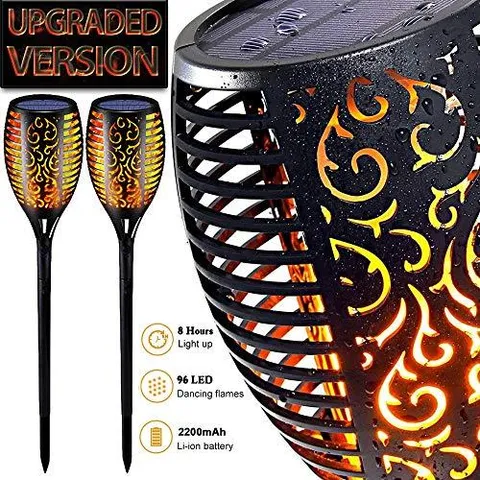 Solar-Lights Flickering Flame Torch Outdoor-Garden Solar Powered Decorative Waterproof Light for Patio Walkway