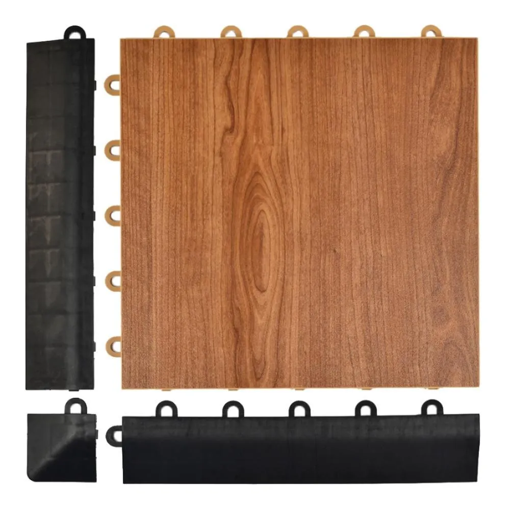 Greatmats Max Tile 12 in. x 12 in. x 5/8 in. Walnut Vinyl Interlocking Raised Modular Floor Tile (Case of 26), photo 3 of 9