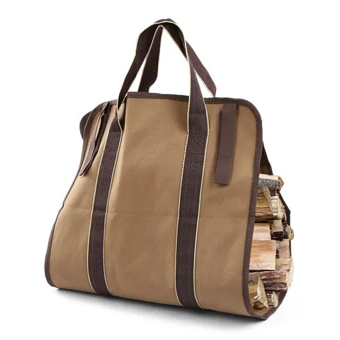 Firewood Log Carrier Bag Canvas Wood Tote Firewood Holder for Fireplaces Camping Wood Stoves Beaches