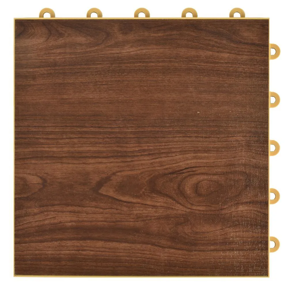 Greatmats Click Tile 12-1/8 in. x 12-1/8 in. Dark Oak Interlocking Basement Plastic and Vinyl Floor Tile (24-Pack) (24.5 sq. ft.), photo 10 of 10