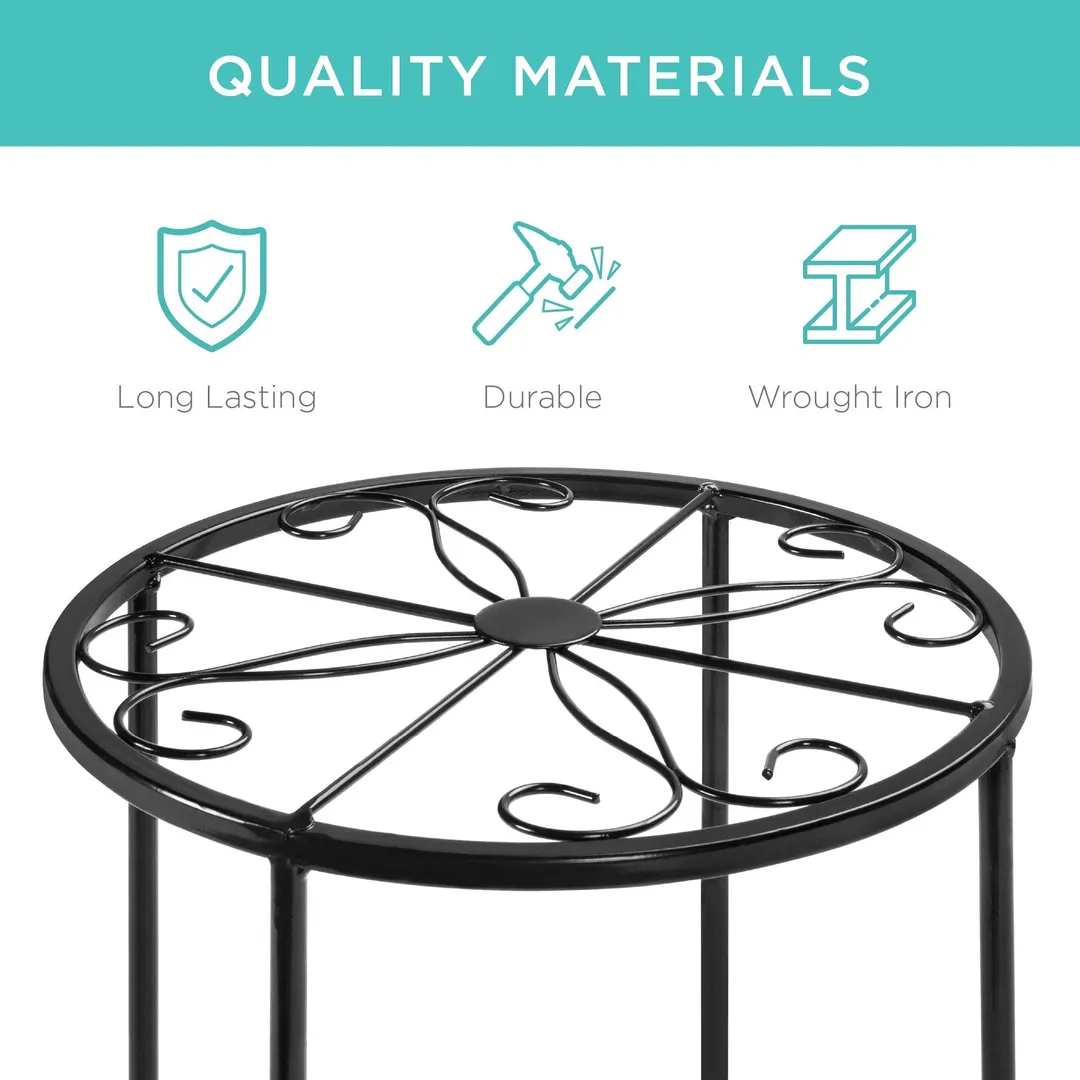 Best Choice Products Set of 4 Indoor Outdoor Metal Plant Stands, Flowerpot Holders for Home & Garden w/Starburst Design, photo 4 of 7