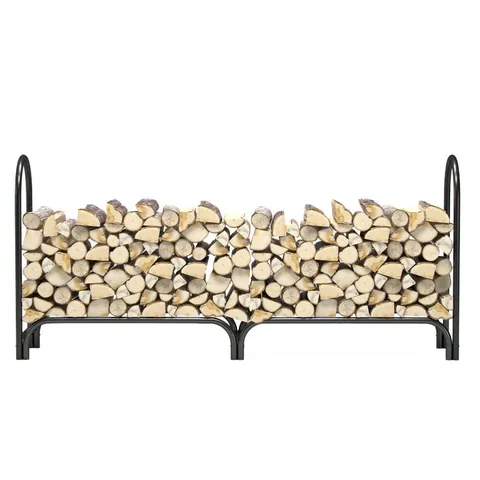 8 ft Heavy Duty Firewood Shelter Log Rack for Fireplaces and Fire Pits to Enjoy a Real Fire or Complement Vent-Free