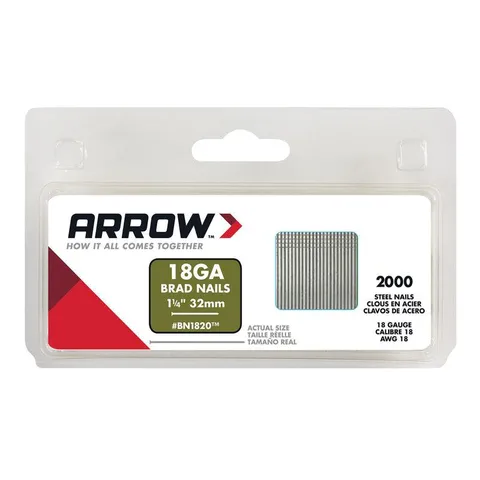 Fastener BN1820 18 Ga. x 1-1/4 in. L Galvanized Steel Brad Nails 1000 pk 0.65 lb.