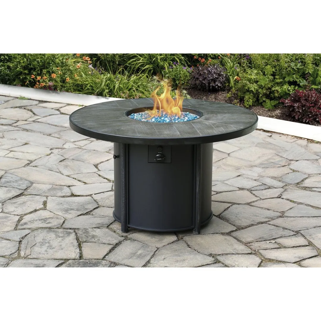 HEATMAXX 42 in. Round Cast Stone Top Gas Fire Pit Table, photo 7 of 7