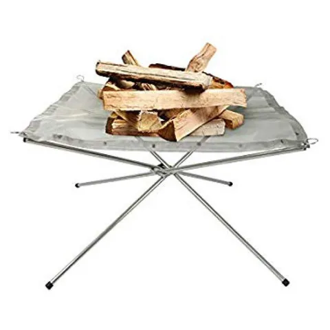 Large Portable Outdoor Fire Pit : Collapsing Steel Mesh Fireplace - Perfect for Camping