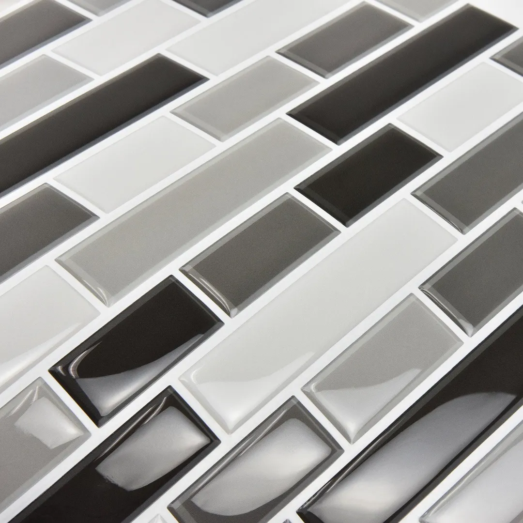 InHome Smoked Glass 10 in. x 10 in. Peel and Stick Resin Backsplash Tiles (4-Pack), photo 2 of 7