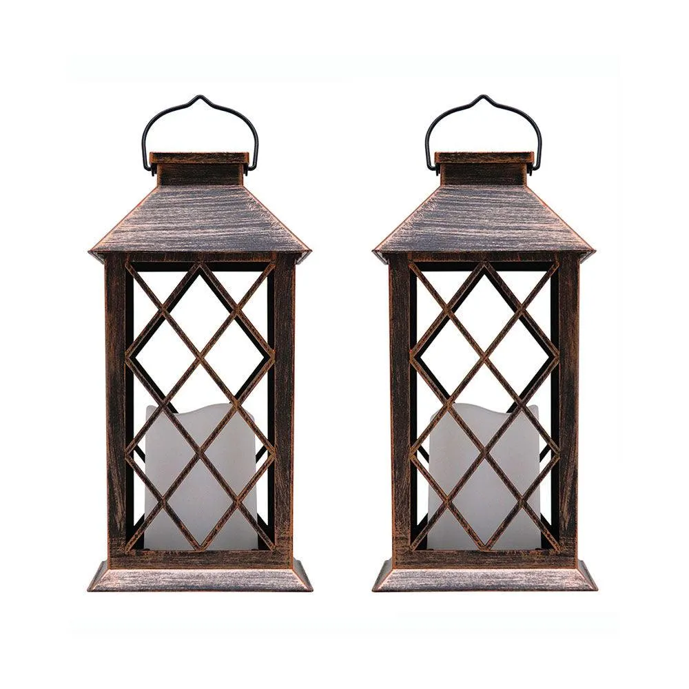 Abble Outdoor Solar Lantern Hanging Garden Lights Flameless Candle Lantern  (Set of 2), photo 4 of 7