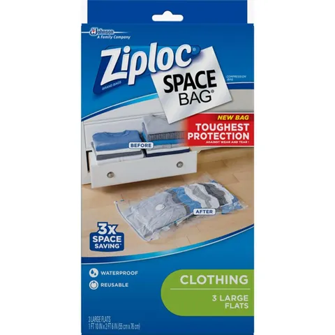 Ziploc Space Bag 33.5 in high · 21.5 in wide · 21.5 in deep Storage Tote