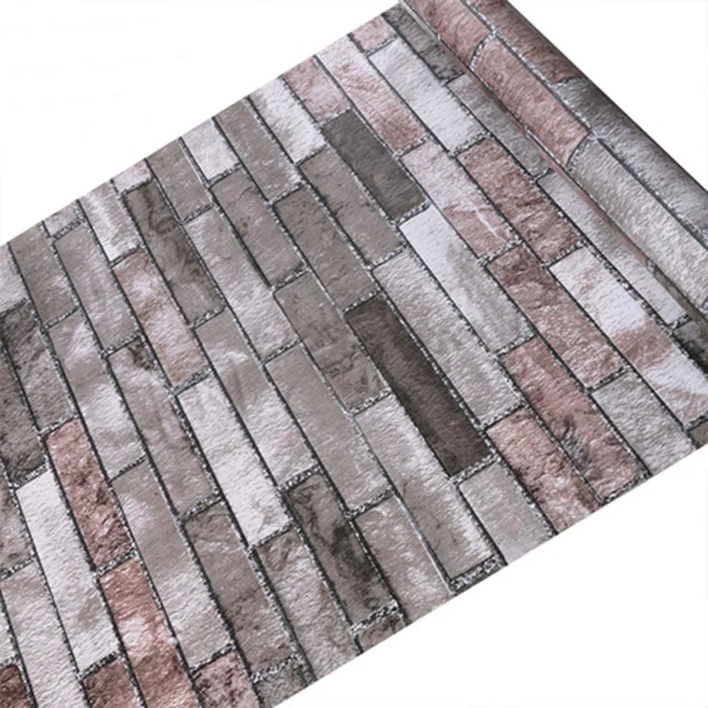 Home Cal Stone Peel and Stick Wallpaper - Roll Waterproof Self-Adhesive Contact Paper Removable Shelf Paper PVC Wall Paper Covering – 1.48ⅹ16.4ft - Grey Brick(Plastic Scraper Included), photo 3 of 6