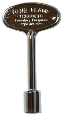4PK-Blue Flame 3" Polished Chrome Finish Universal Gas Fireplace Key With