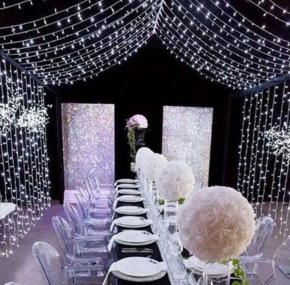 EEEkit 100 LED Fairy String Curtain Night Light for Indoor and Outdoor, Wedding, Christmas, Home Bedroom Wall Decoration, Party, photo 4 of 8