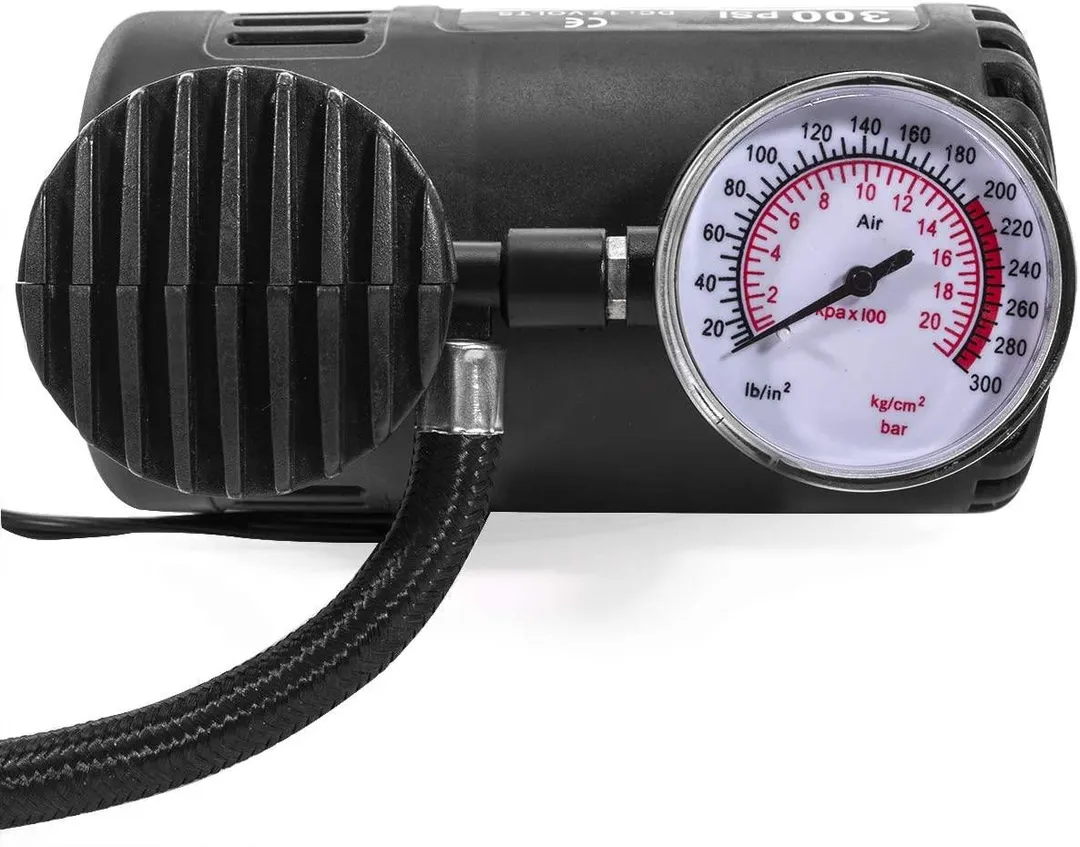 XtremepowerUS Stark Portable 12v Electric Air Compressor Tire Inflator Pump Pressure Gauge Nozzle Adapters Motorcycle Automobile Tires Inflatable, photo 3 of 5