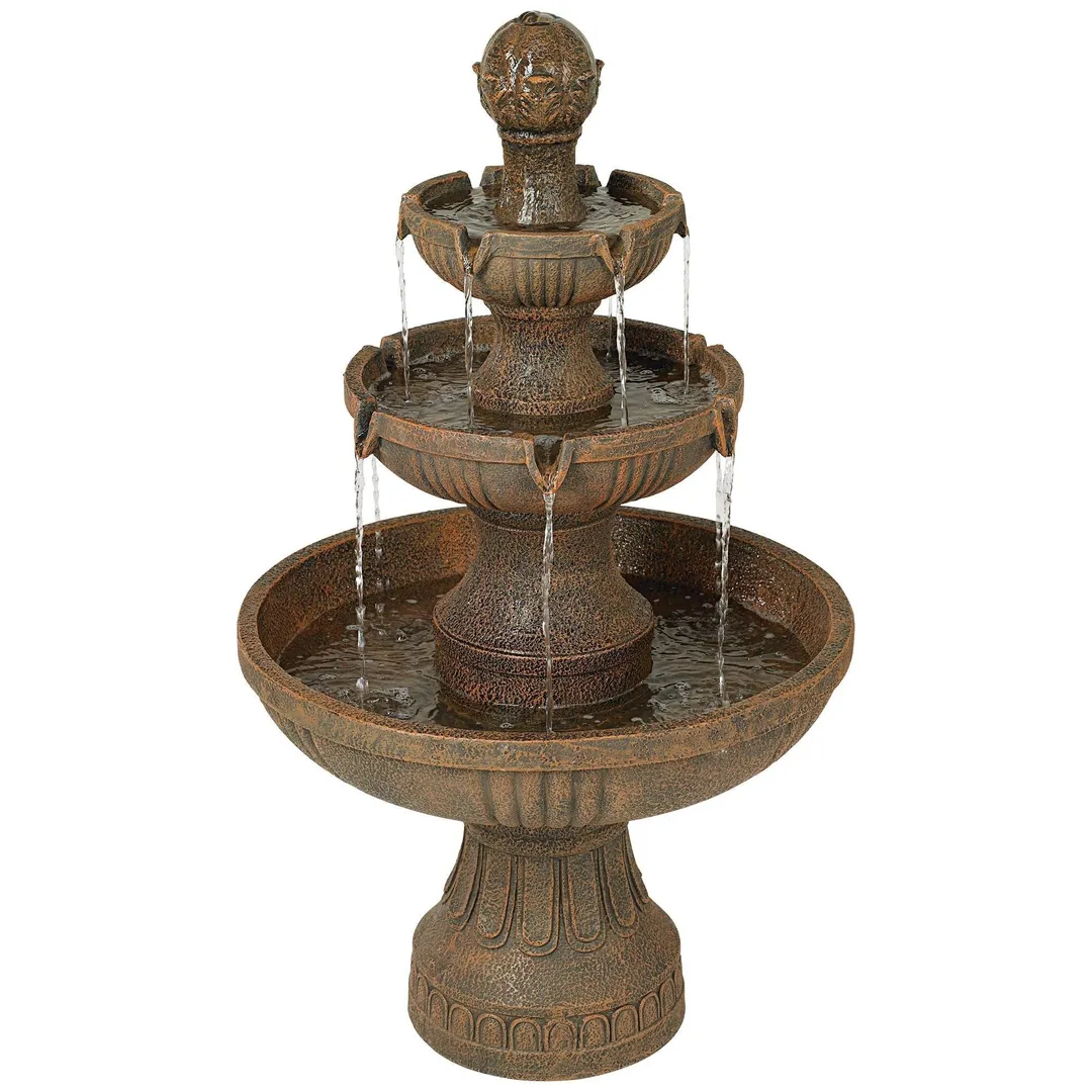 John Timberland Italian Outdoor Floor Water Fountain 43" High 3-Tiered Floor Cascading for Yard Garden Lawn, photo 5 of 6