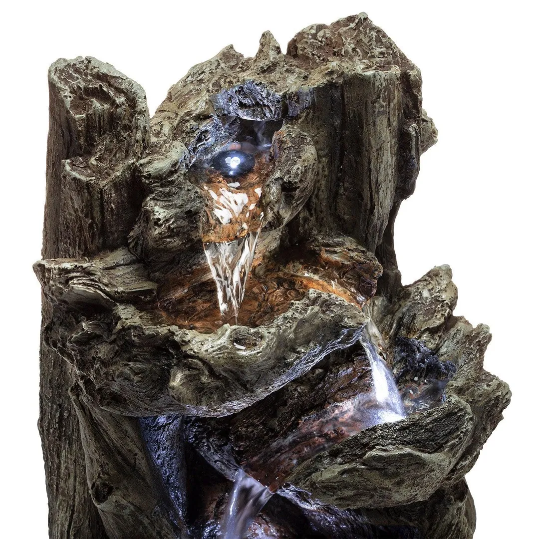 Alpine Corporation Tiered Log Tabletop Fountain with LED Lights, photo 10 of 11