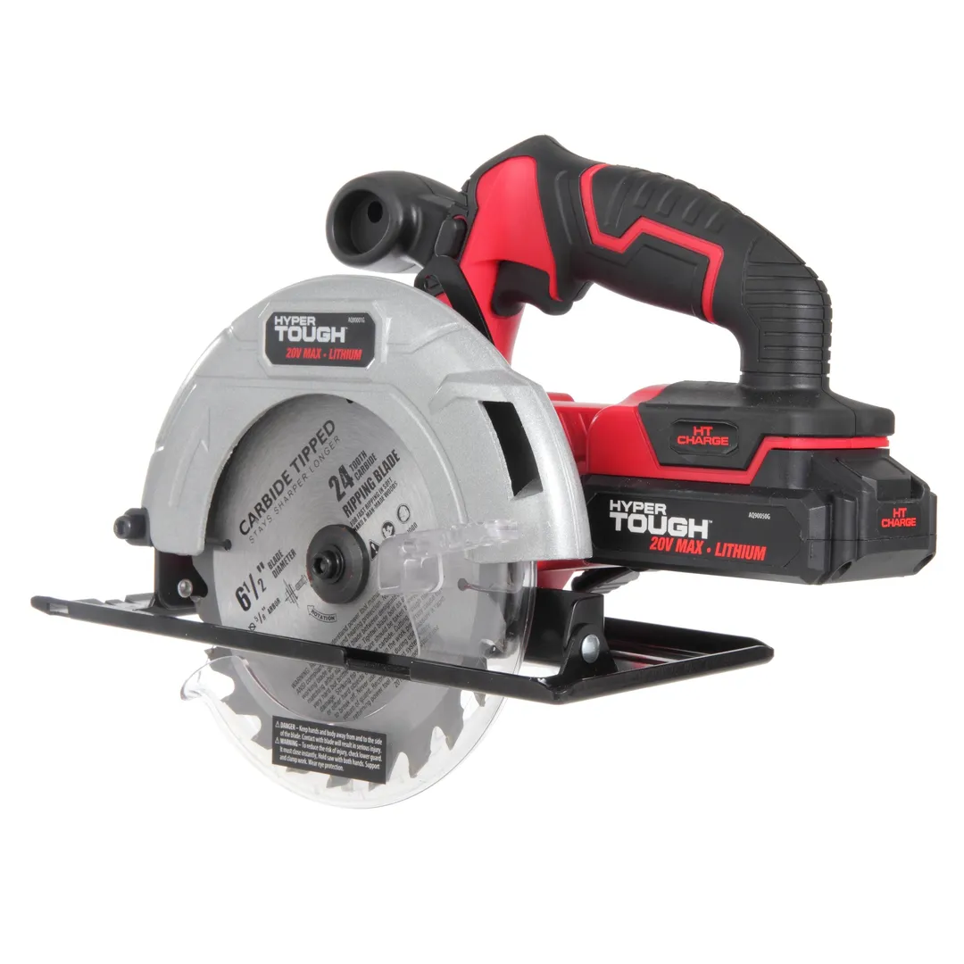 Hyper Tough 20V MAX Lithium-ion Cordless 6-1/2 inch Circular Saw with 1.5Ah Lithium-ion Battery, Charger, Blade & Rip Fence, photo 7 of 8
