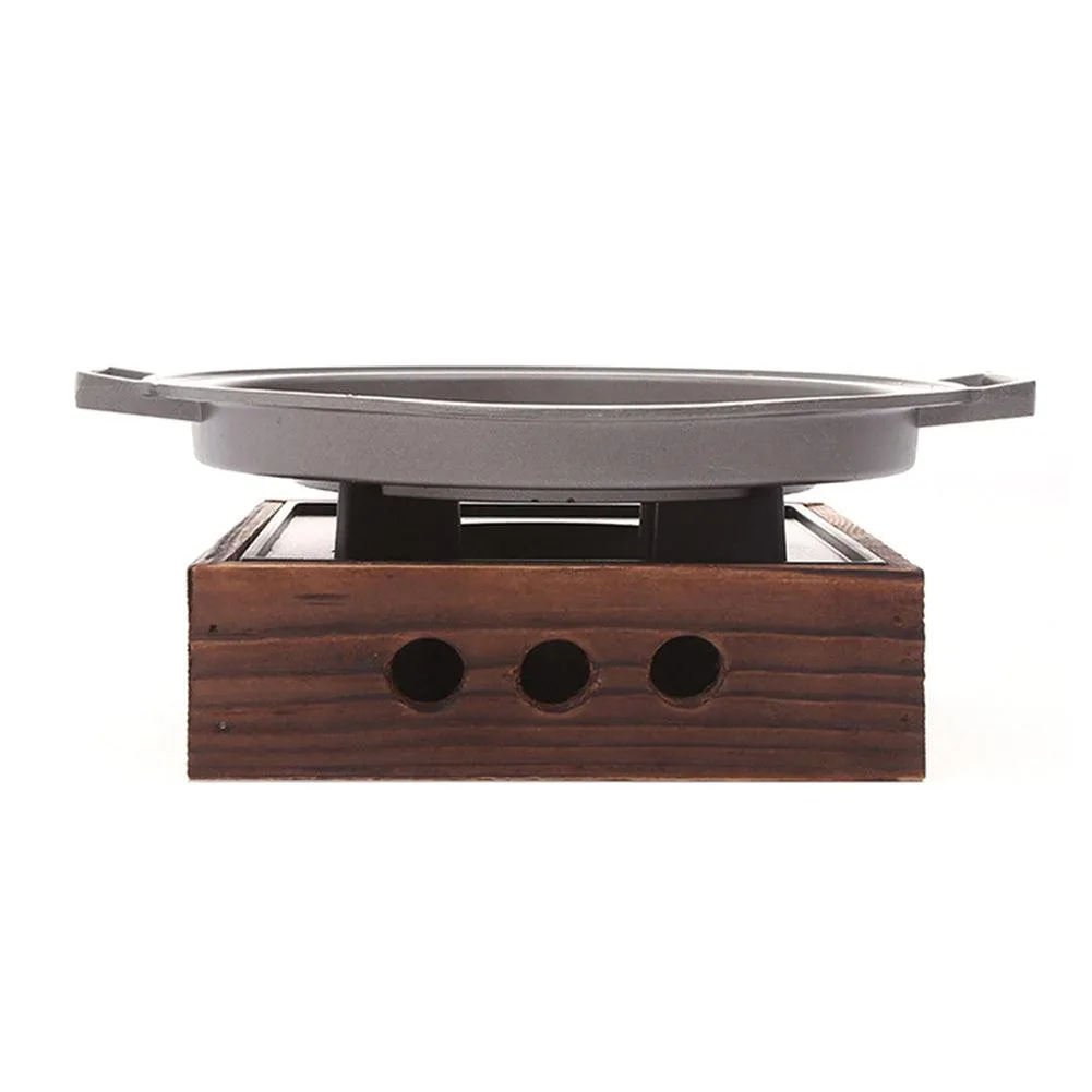 Portable Camping Uncovered Alcohol Stove Cast Iron Barbecue BBQ Grill Charcoal Smoker Grill for Outdoor Family Cooking Camping Hiking Picnic, photo 9 of 9