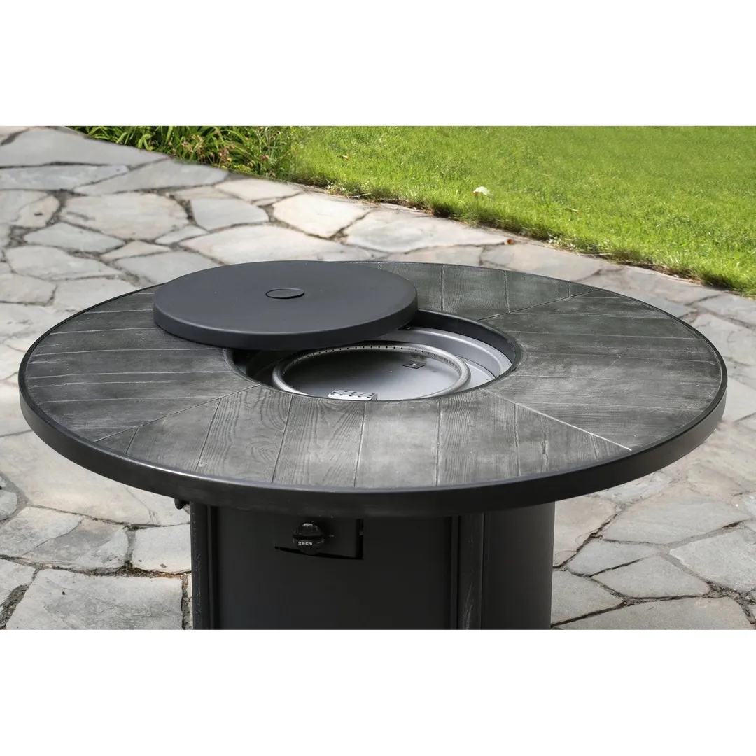 HEATMAXX 42 in. Round Cast Stone Top Gas Fire Pit Table, photo 2 of 7