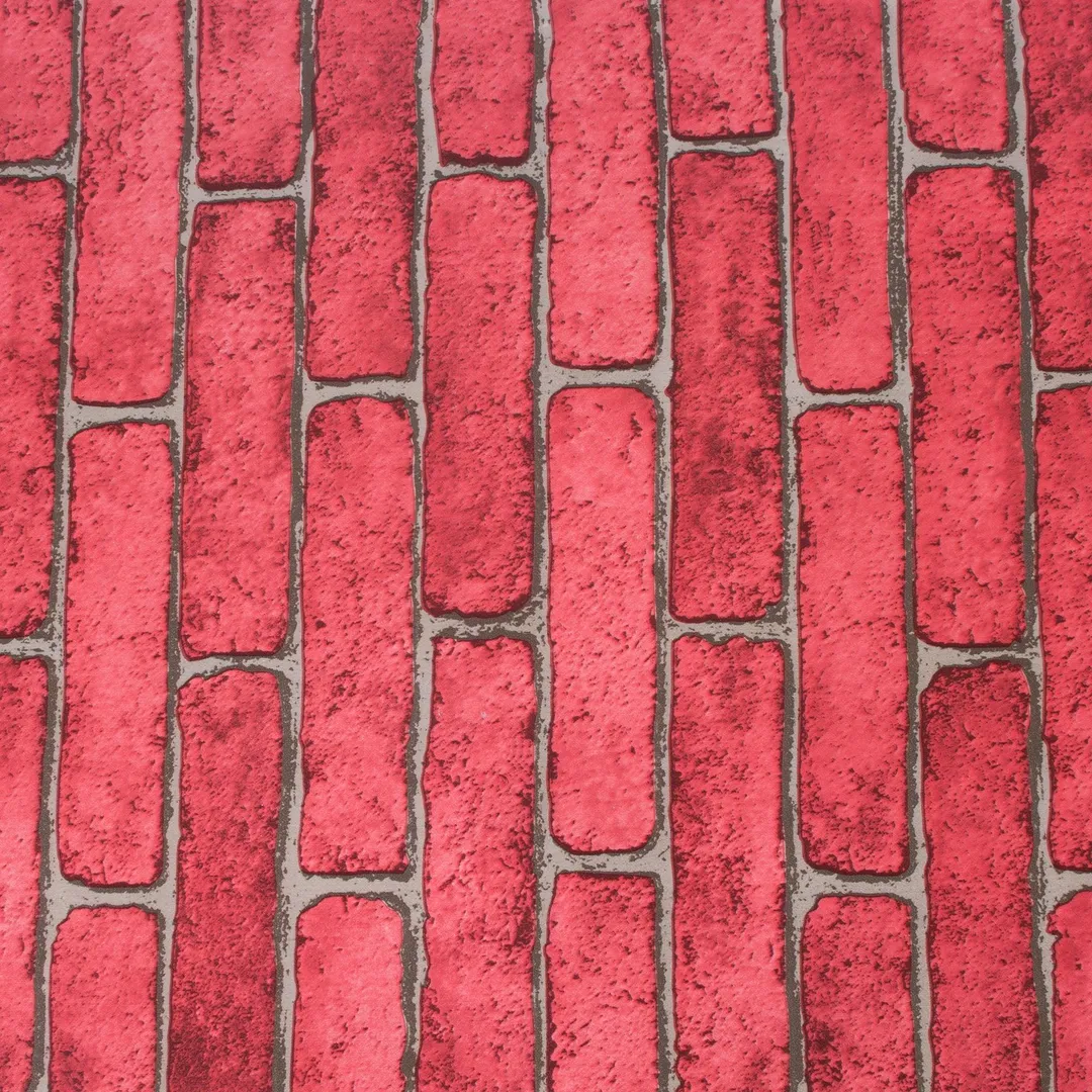 NK HOME 1M/ 5M/ 10M Self-Adhesive Wallpaper Red Brown Brick Contact Paper Fireplace Peel-Stick Wall Stickers Door Stickers Counter Top Liners, Red Brick, photo 2 of 4