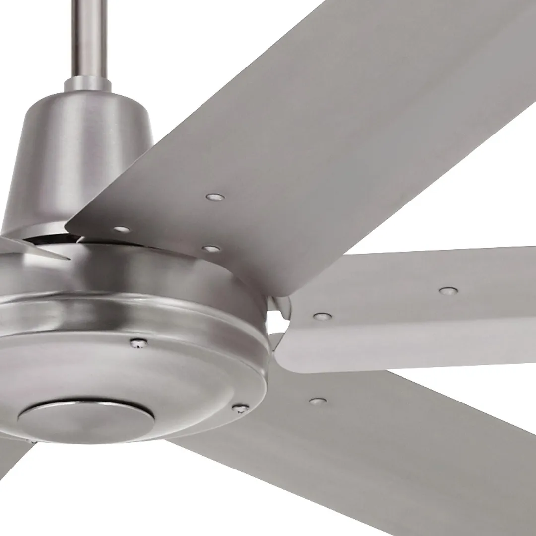 Casa Vieja 60" Casa Vieja Modern Industrial Outdoor Ceiling Fan with Remote Brushed Steel Damp Rated for Patio Porch, photo 3 of 7