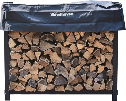 The Woodhaven 4 Foot Firewood Log Rack with Cover