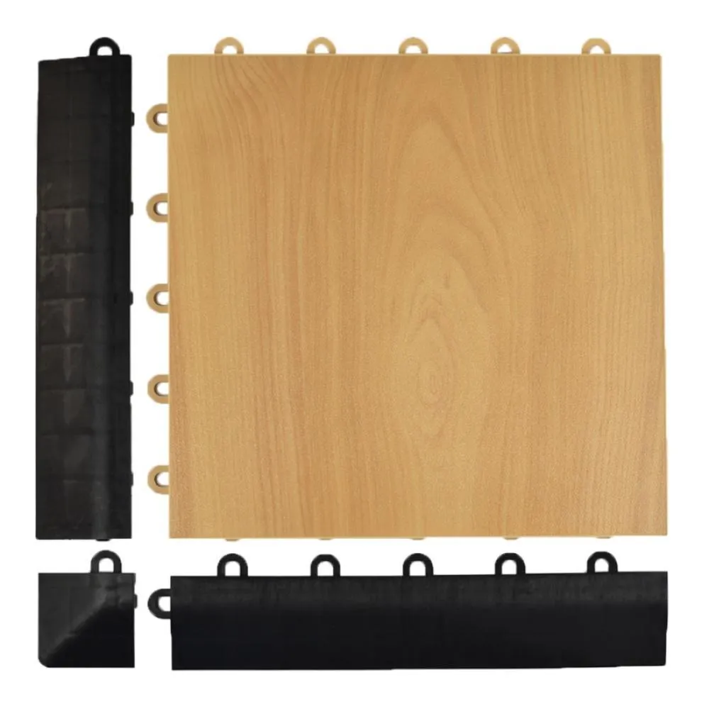 Greatmats Max Tile 12 in. x 12 in. x 5/8 in. Maple Plank Vinyl Interlocking Raised Modular Floor Tile (Case of 26), photo 3 of 10