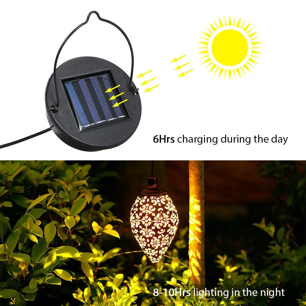 Tomshine DC1.2V 0.065W Hanging Solar Lights Tomshine Solar Lantern LED Garden Lights Metal Lamp Waterproof for Outdoor Hanging Decor, photo 6 of 6