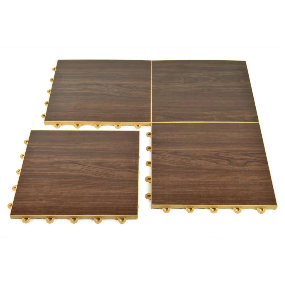 Greatmats Click Tile 12-1/8 in. x 12-1/8 in. Dark Oak Interlocking Basement Plastic and Vinyl Floor Tile (24-Pack) (24.5 sq. ft.), photo 6 of 10