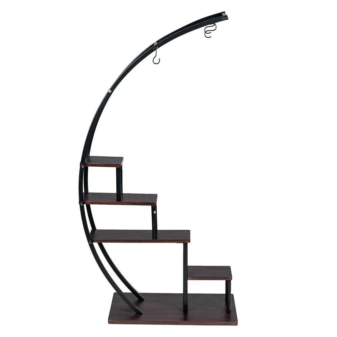 GDLF 5 Tier Metal Plant Stand Indoor Curved Display Shelf  Garden Patio Home, photo 5 of 5