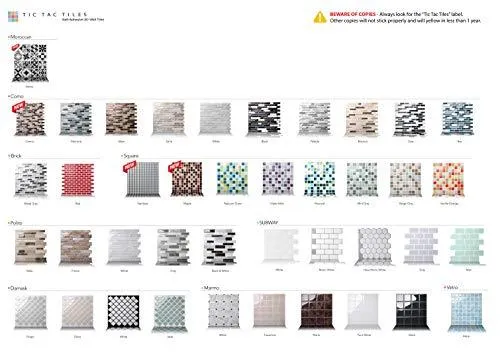 Tic Tac Tiles 10-Sheet Peel and Stick Self Adhesive Removable Stick On Kitchen Backsplash Bathroom 3D Wall Sticker Wallpaper Tiles in Brick Rosered, photo 4 of 7