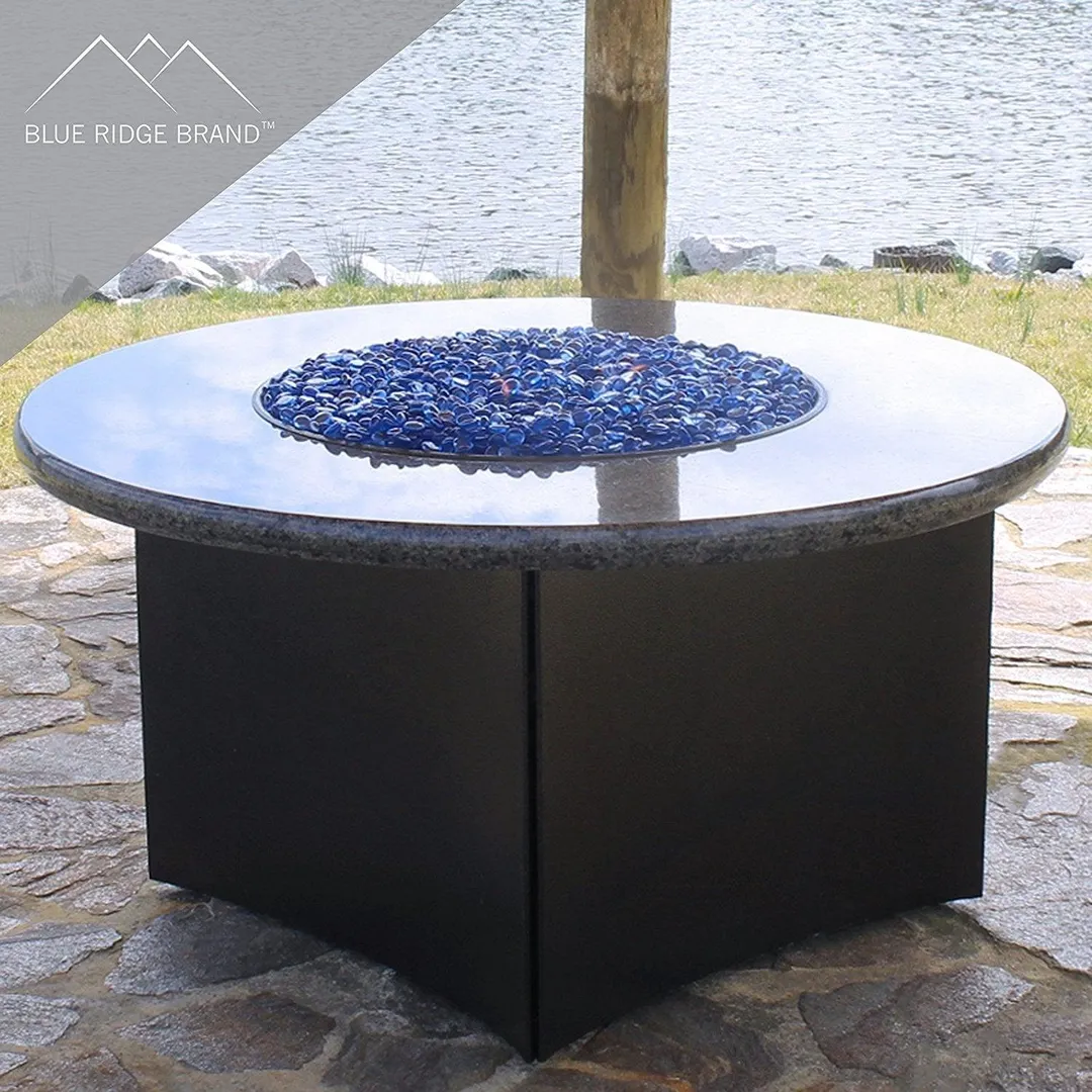 Blue Ridge Brand Fire Pit Glass - Aqua, Dark Blue Blend Reflective Fire Glass Beads 3/4" - Reflective Fire Pit Glass Rocks - Blue Ridge Brand Reflective Glass Beads for Fireplace and Landscaping 3, 5, 10, 20, 50 Pound, photo 5 of 6