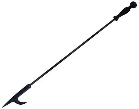 Rocky Mountain Goods Long Fireplace Poker - Rust Resistant Black Finish - Heavy Duty Wrought Iron Steel - Decorative Look and Finish - Multi use tip - Indoor and Outdoor use