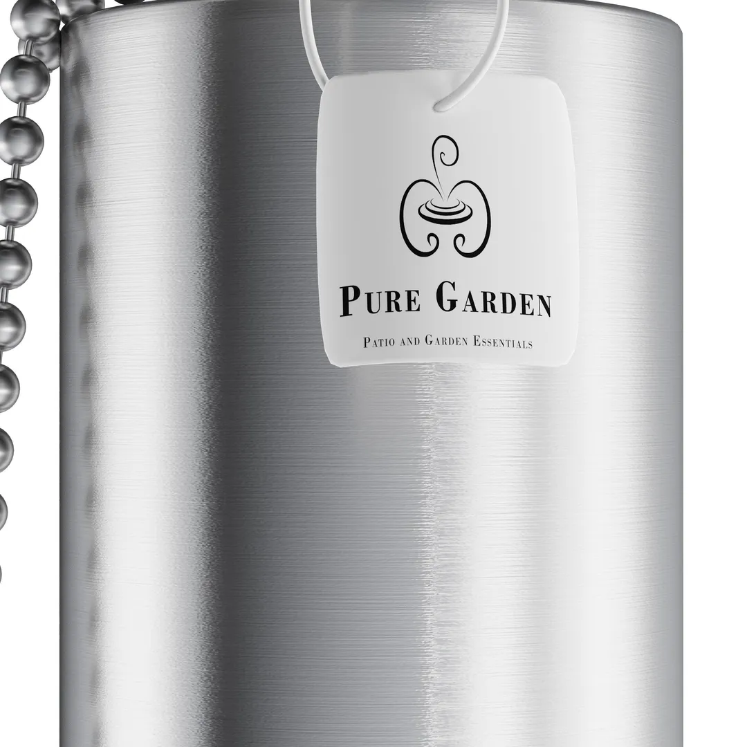 Pure Garden Tabletop Torch Lamp, Stainless Steel, Canister Flame Light, Fiberglass Wick, photo 6 of 6