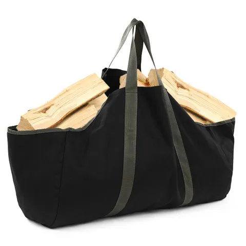 Firewood Log Carrier Bag Canvas Wood Tote Firewood Holder for Fireplaces Camping