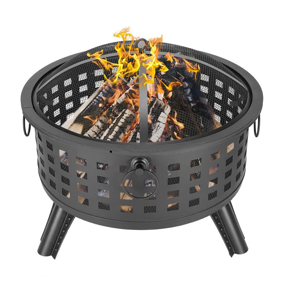 UBesGoo 26" Steel Round Fire Pit Patio Heater Patio Outdoor with Cover, photo 3 of 12