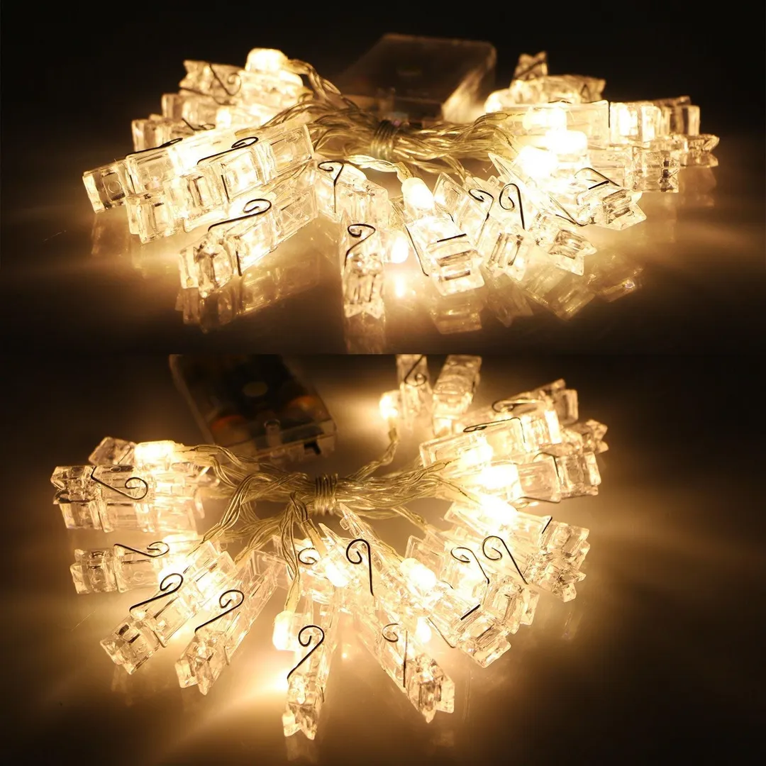 EEEkit 20 LED Card Photo Clip String Fairy Lights Battery Christmas Party Wedding light, photo 2 of 8