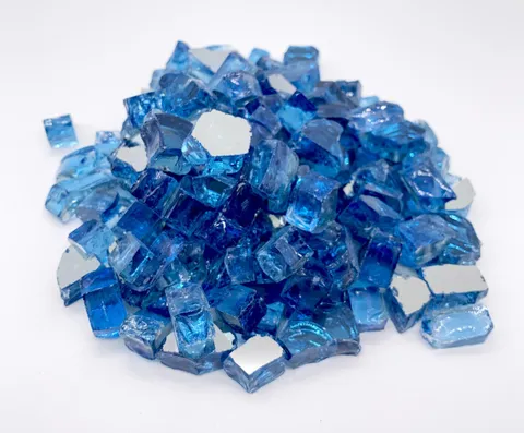 1/2" Pacific Blue Reflective Fire Glass 10 LBs