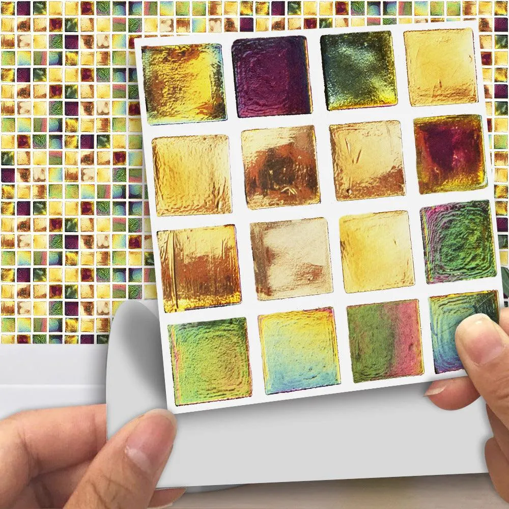 UKAP 10x10cm Moroccan Mosaic Style Wall Tile Sticker Backsplash Peel & Stick Kitchen Bathroom Tile Decal 18/54/90/180 PCS, photo 3 of 9