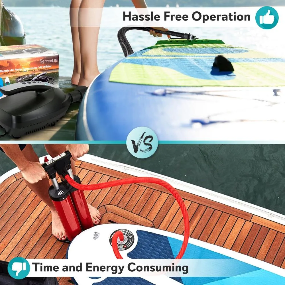 SereneLife SLPUMP20 - Electric Air Pump Compressor / Air Inflator (for SUP Stand-Up Paddle-Boards & Water Sport Pool Inflatables), photo 4 of 4