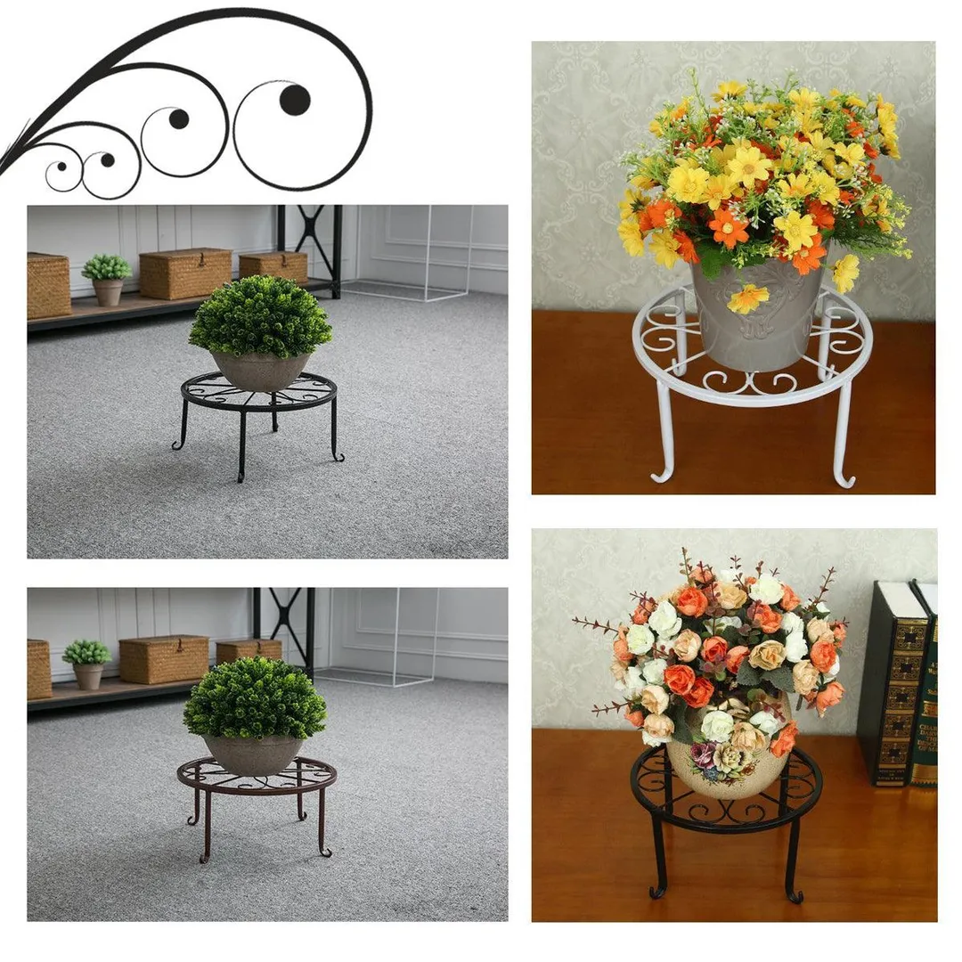 Wrought Iron Pot Plant Stand Flower Shelf Indoor Outdoor Garden Decor 24*24*13cm, photo 4 of 6