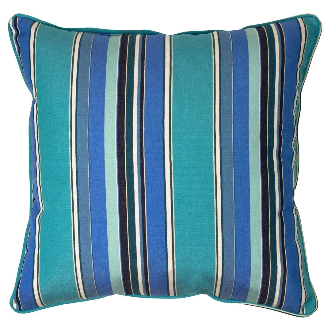 Mozaic Company Sunbrella Striped Outdoor Square Pillow with Corded Edge - Set of 2, photo 2 of 5