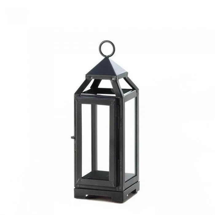 Gallery of Light Patio Candle Lanterns, Decorative Outdoor Small Slate Black Metal Candle Lantern, photo 2 of 5
