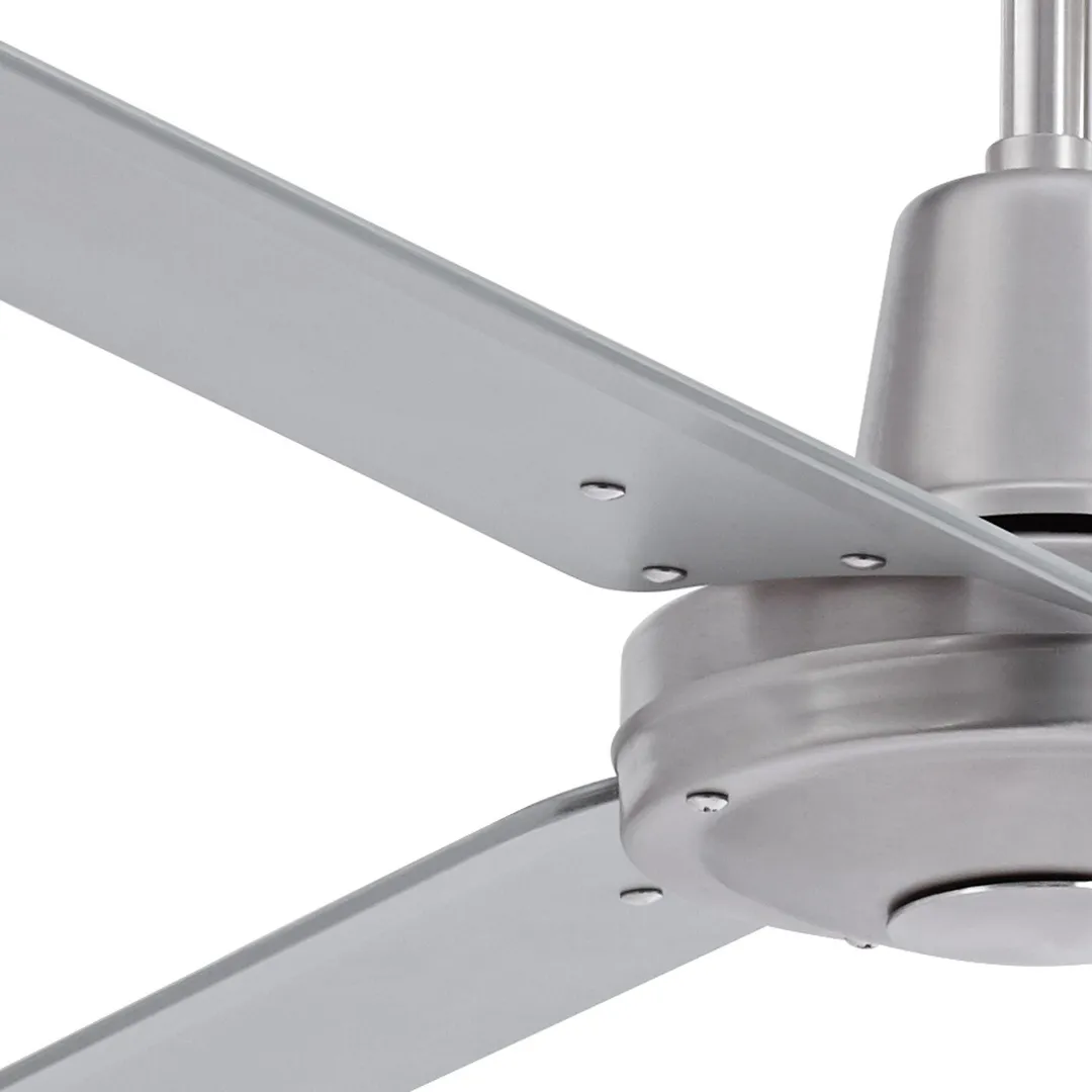 Casa Vieja 52" Casa Vieja Modern Industrial Outdoor Ceiling Fan with Remote Control Brushed Nickel Damp Rated for Patio Porch, photo 3 of 6